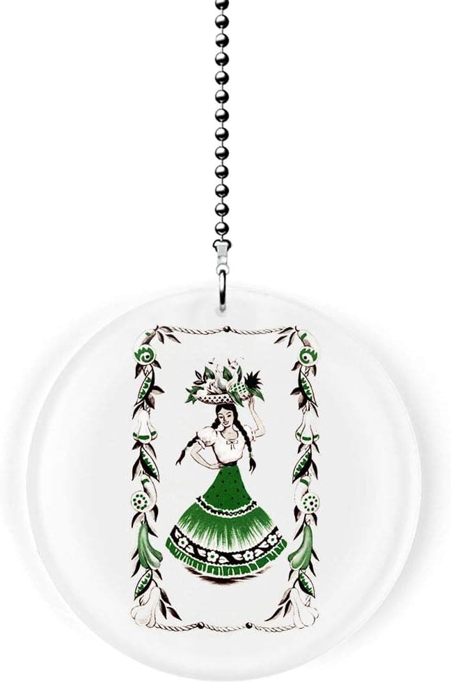Gotham Decor Retro Mexican Girl Fan/Light Pull
