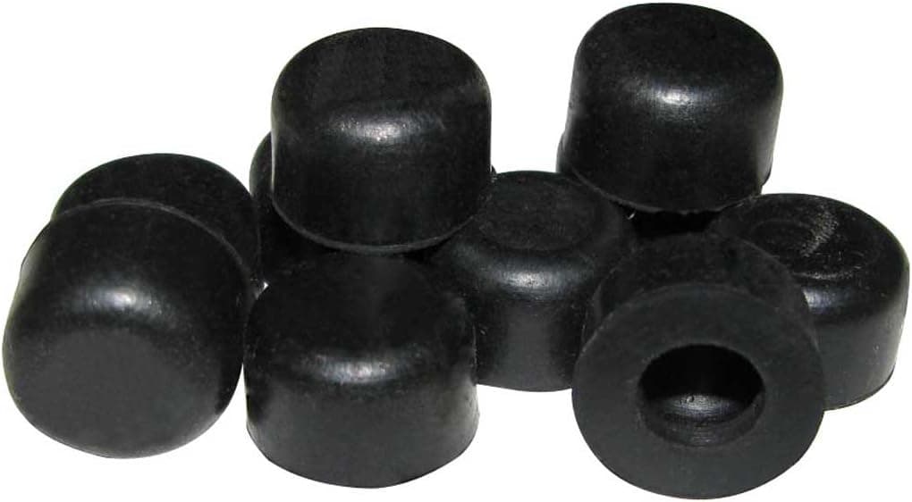 Premium Silicone Black Door Stopper Tips 1/4" Inner Diameter 10 Count Bag Wall Spring Floor Hinge