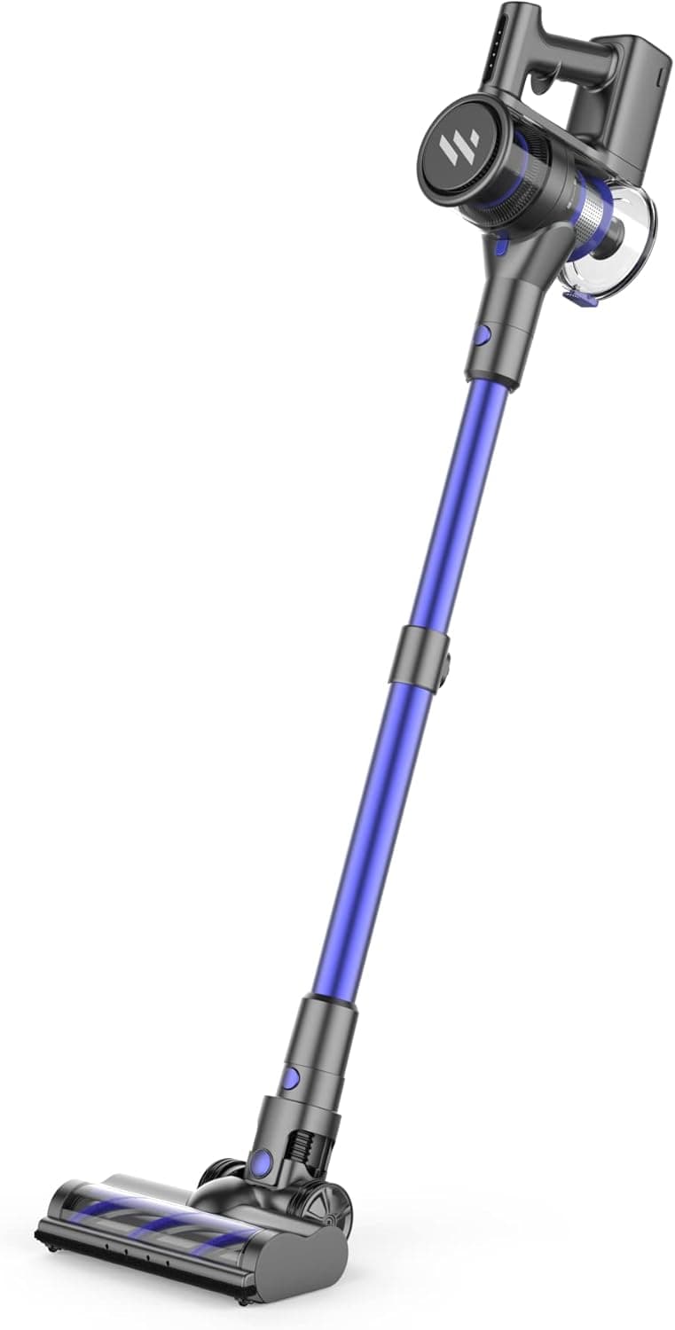 Tvwio Vacuum Cleaner,Cordless Vacuum Cleaner with Powerful Suction 120W Brushless Motor, 4 in 1 Lightweight Quiet with Detachable Battery Longer Runtime up to 35mins Perfect for Hardwood Floor