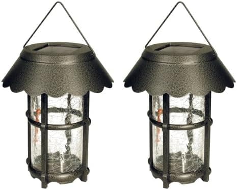 Malibu Outdoor One-Light Solar-Powered Metal Hanging Lanterns, 2 Pack #LZ601-2