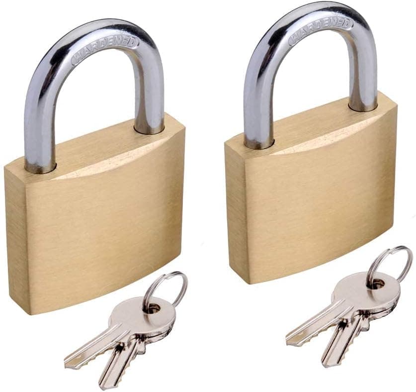 SEPOX Twins 1-9/16 inch 40mm Solid Brass Keyed Padlocks with Key Same 2pack keyed Alike Padlock with Brass Key Hardened Shackle for Tool Box Locker gate