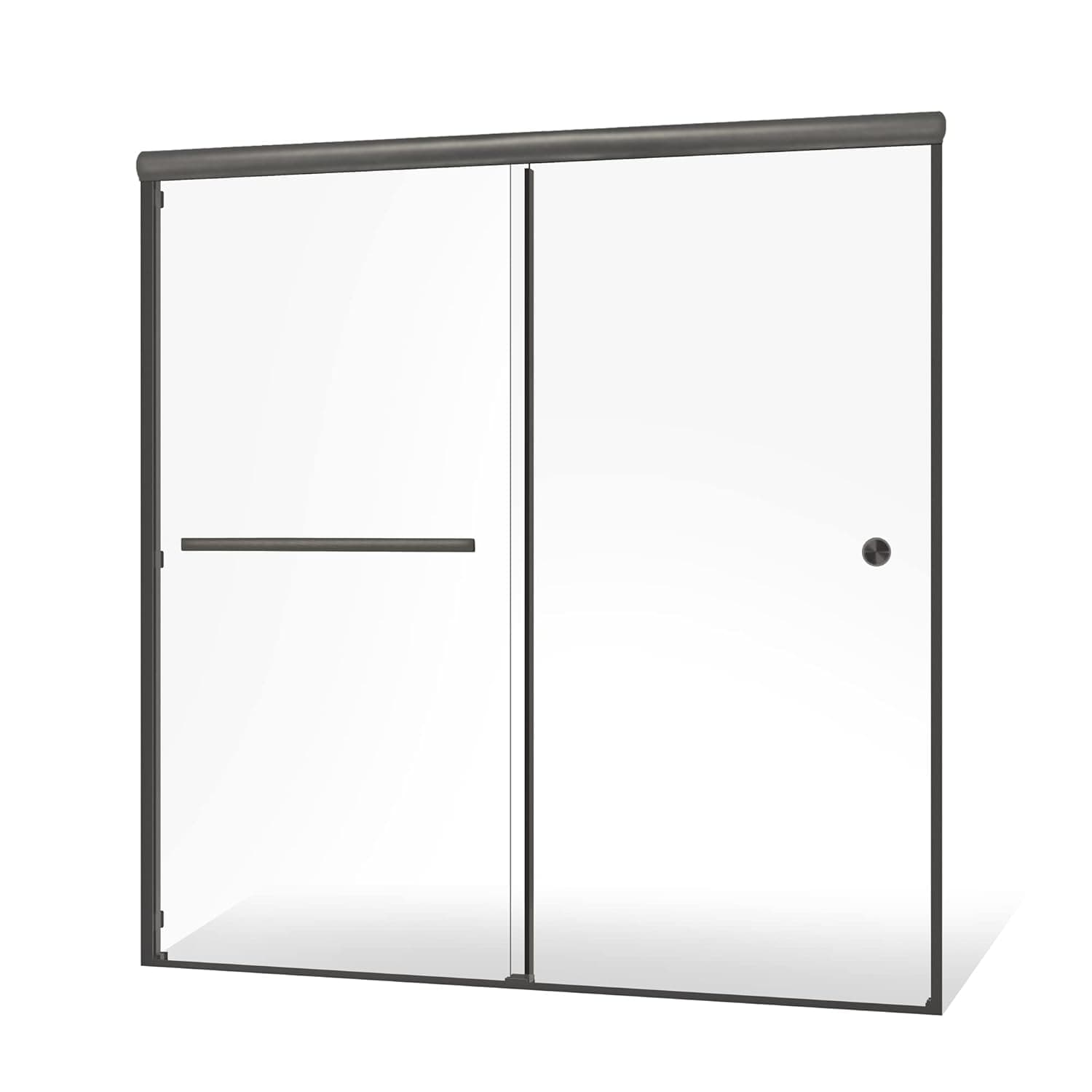 Double Sliding Glass Shower Door Sorrento Lux Series Brushed Nickel Finish 44"-48" Width,75" Height-Semi-Frameless 5/16" Tempered Glass with Smart Guard Coating by Fab Glass and Mirror,SHSOL48X75BN
