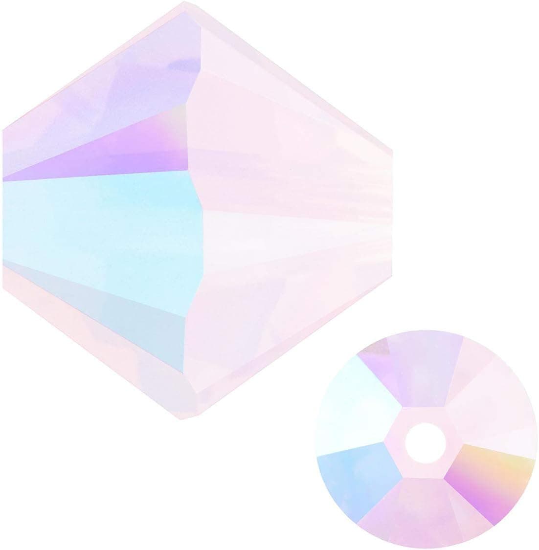 Swarovski Crystal, 5328 Crystal Bicone Beads, 4mm, Rose Water Opal Shimmer, Pack of 144
