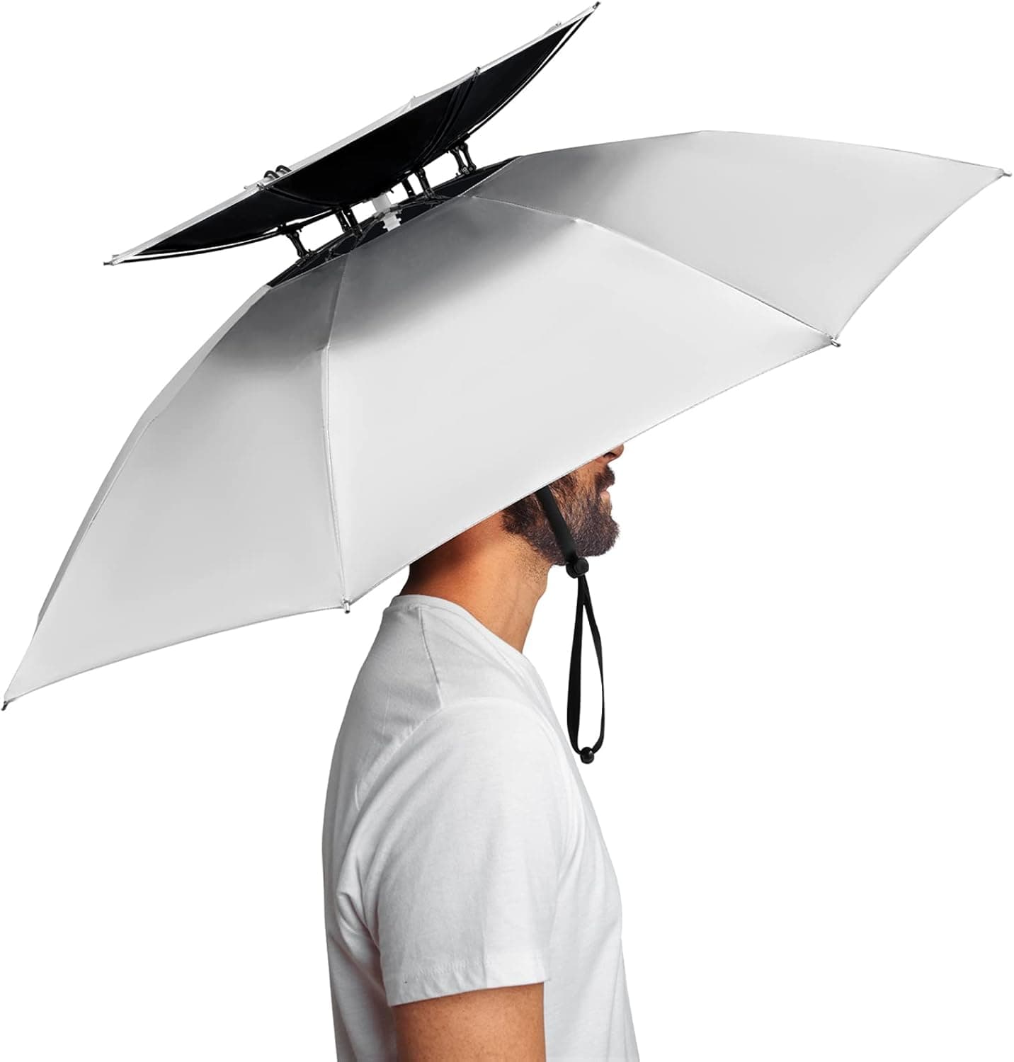 G4Free Fishing Umbrella Hat Folding Sun Rain Gardening Cap Adjustable Multifunction Outdoor Headwear