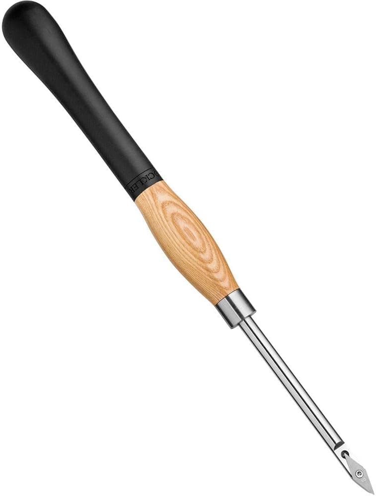 Full-Size Carbide Ergonomic Wood Lathe Diamond Cutting Tool – Wood Tools w/Rubber Handles – Woodturning Carbide Lathe Tools w/Wrench – Replaceable & Rotatable Woodturning Supplies for Sharp Cuts