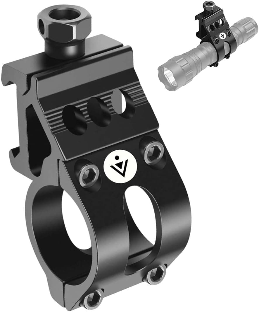 Warton WOLFMTN Tactical Flashlight Mount Picatinnly Rail Mount Tactical 45 Degree 1" Offset Picatinny/Weaver Rail Mount for Flashlights