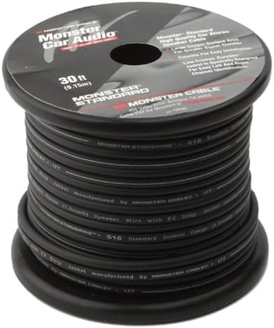 Monster Cable S16B 30 Standard Car Speaker Cable 16 Gauge, 30 foot Mini Spool (Black) (Discontinued by Manufacturer)