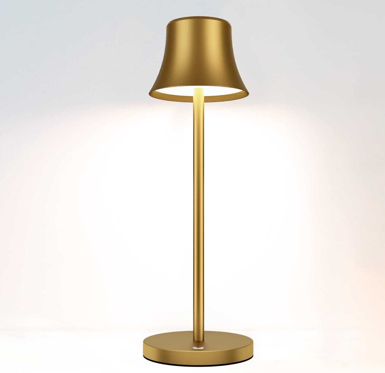JALVDE Rechargeable LED Cordless Table Light, Battery Powered Table Lamp 5000mAh Desk Lamps 3 Color Stepless Dimming Metal Shell Night Light for Nursery Bedroom Coffee Table (Bronze)