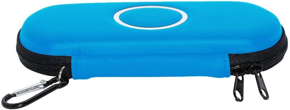 XFUNY Dustproof Quakeproof Hard Cover Protective Shell Carrying Case Travel Pouch Bag for PSP 3000 Game Console & card-Blue