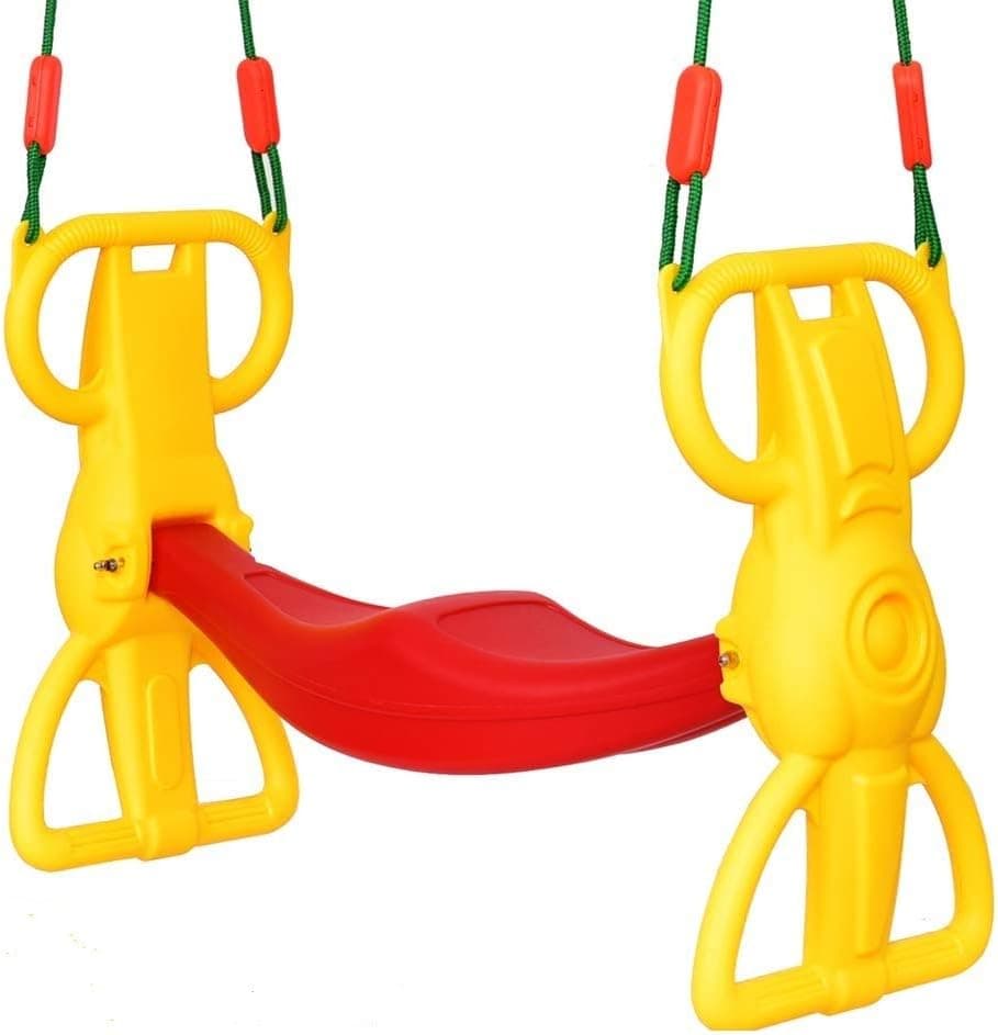 Costzon Rider Swing with Hangers, Wind Rider Glider Swing for Kids Playground (Back to Back Rider Swing for 2 Kids)
