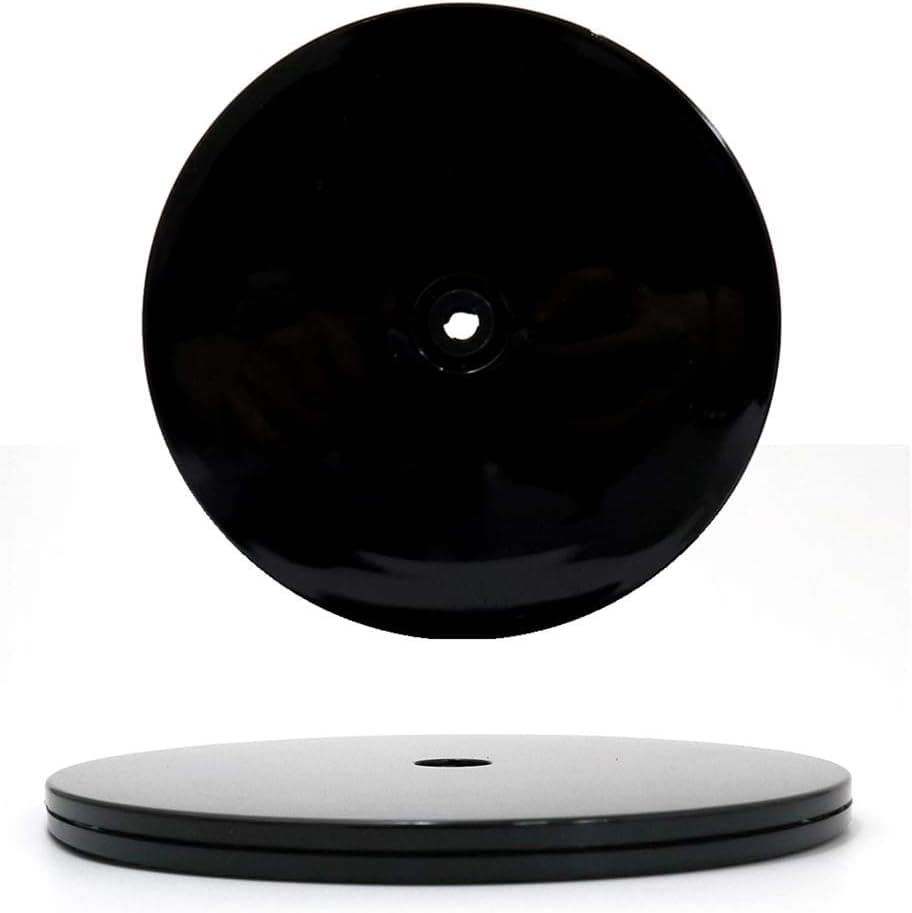 QBOSO Acrylic Lazy Susan Turntable Organizer 6 inch 2PC Round Spice Rack,Perfet for Cabinet or Refrigerator,Rotating Display Base Stand for Monitor,TV,Heavy plants or Commercial Use (black)