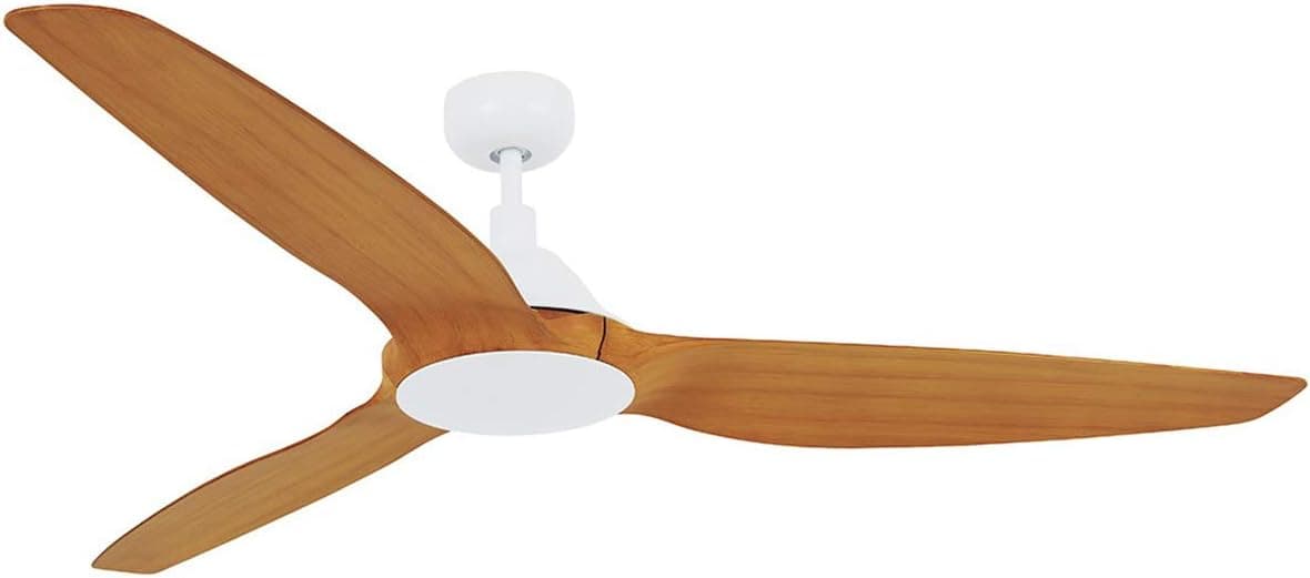 Lucci Air Type A DC Modern Ceiling Fan with Remote, 60 Inch, White with Teak Blades(211011010)