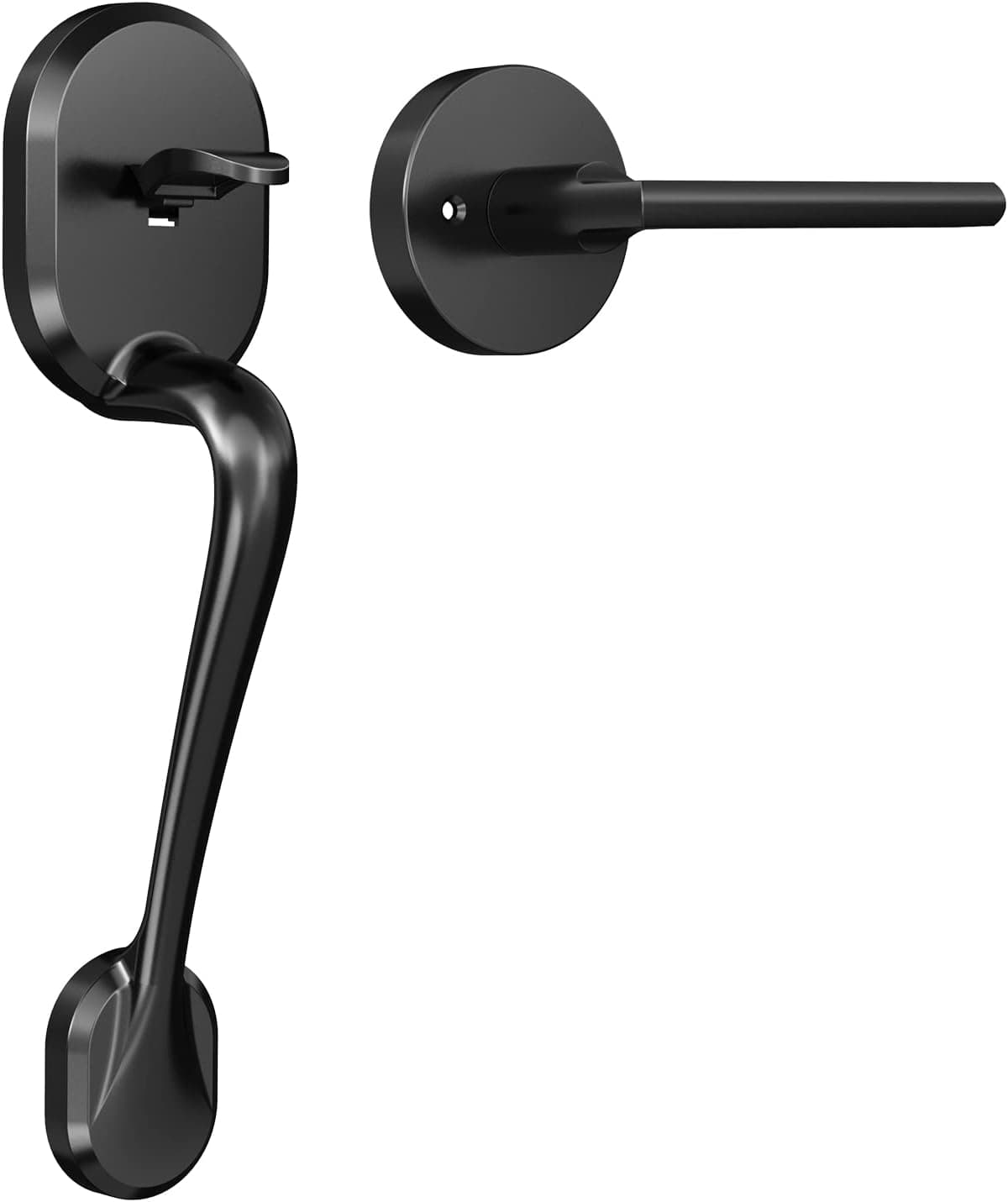 hornbill Single Cylinder Lever Door Handleset for Dummy Inactive Entrance and Front Door, Reversible for Right/Left Handle Door, Modern Style, Low Profile Contemporary Design - Matte Black Finished