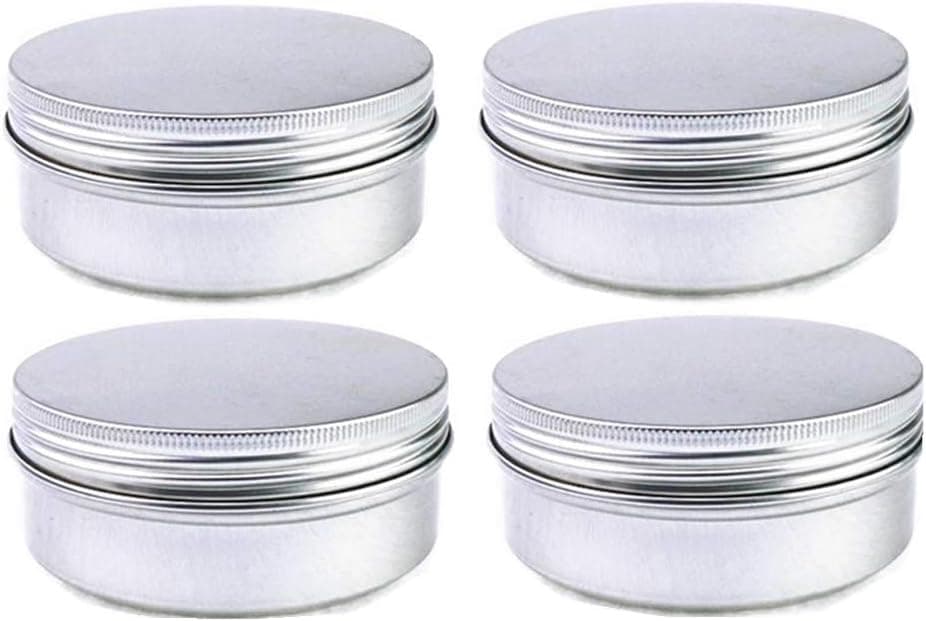 Moyishi 2 oz PET Silver Metal Aluminum Jar w/Aluminum Cover Mini Jar （Pack of 20)
