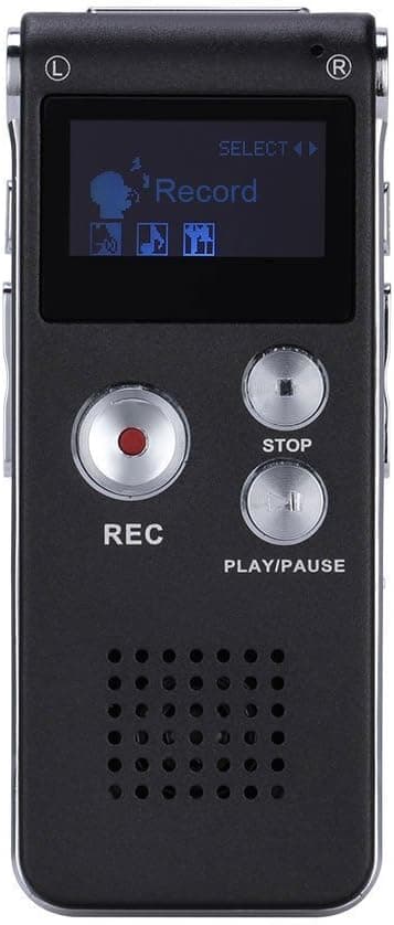 EchoAcc 8GB Multifunctional Portable Digital Voice Recorder Rechargeable Stereo Voice Recorder with MP3 Player for Recording Interviews and Meetings (Black)