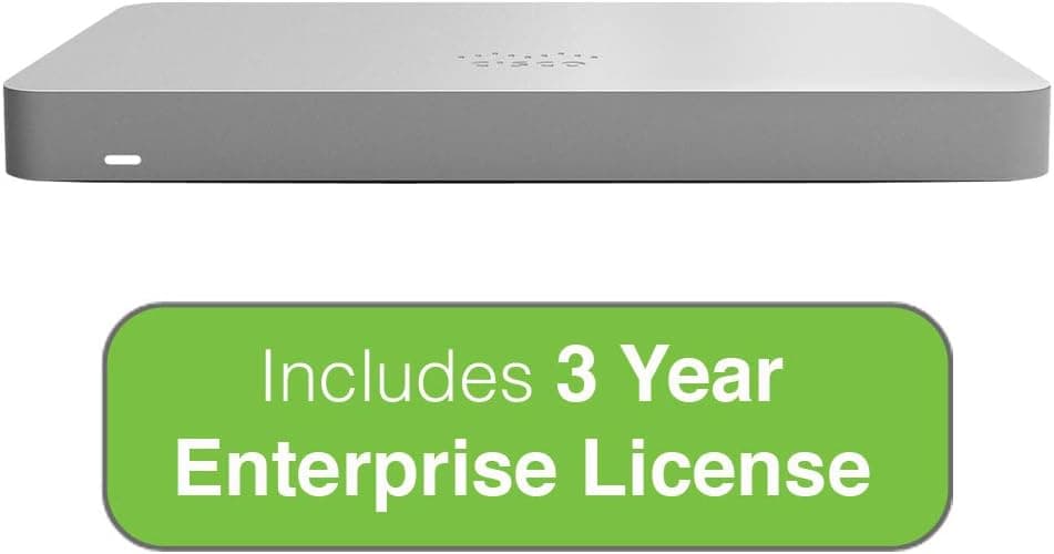 Cisco Meraki MX67 Small Branch Security Appliance with 3 Year Enterprise License
