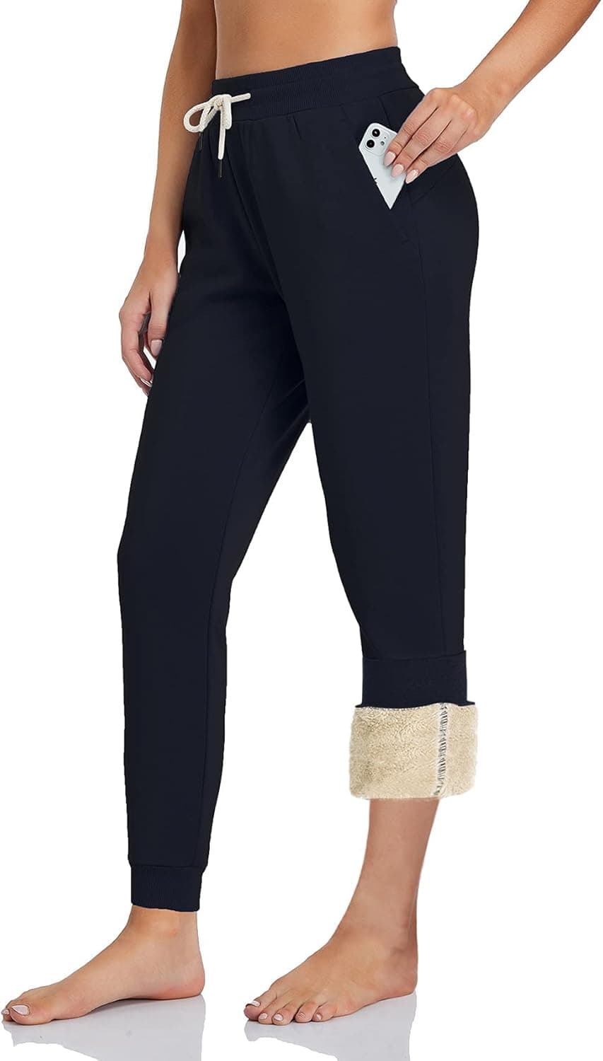 Inno Women's 28" 31" 34" 36" Sherpa Polar Fleece Lined Jogger Pants Warm Sweatpants Thermal Athletic Lounge Petite Tall