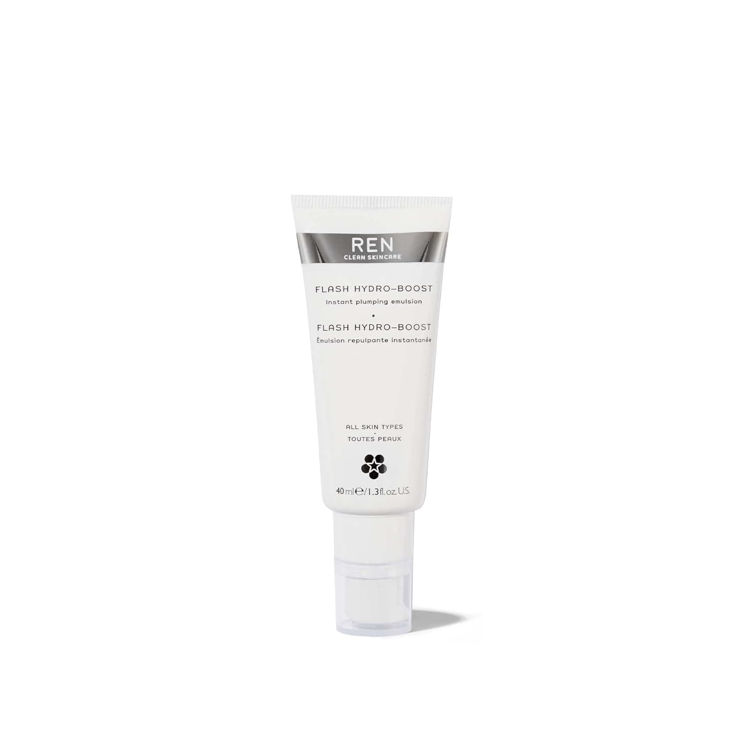 REN Clean Skincare Flash Hydro Boost – Instant Plumping Emulsion – Water Activated Hydration Booster with Hyaluronic Acid and Xylitol – Vegan, Cruelty Free Face Serum, 1.3 Fl Oz