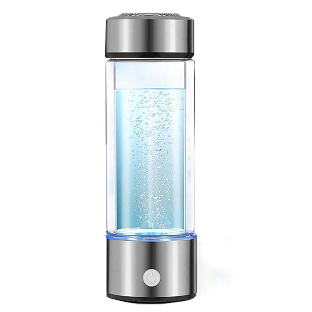 SanRes Portable Hydrogen Water Generator | Rechargeable Water Machine with Glass Bottle| SPE PEM Technology– Dual Chamber Rich Water Cup (900-1200 PPB)