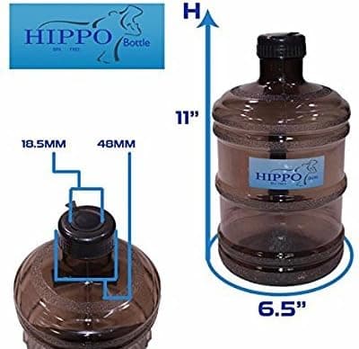 Hippo 1 Gallon BPA Free Reusable Plastic Drinking Water Bottle with Open Straw Cap …