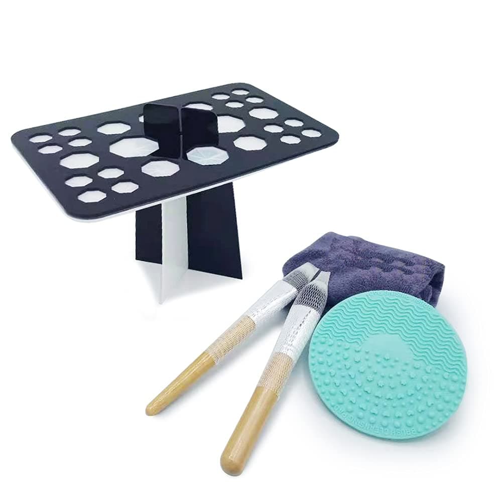 Makeup Brush Drying RackVROLIJA Makeup Brush Drying Rack,Makeup Brush Protector,Cotton Towel