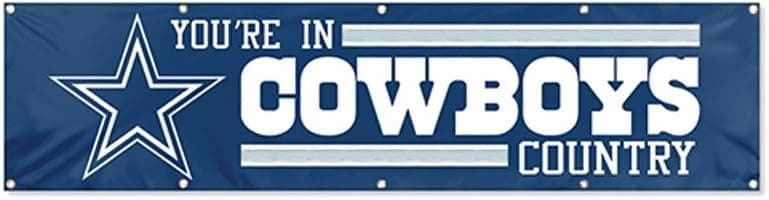 Party Animal Sports Team Logo Dallas Cowboys Giant 8' x 2' Banner You're in Cowboys Country