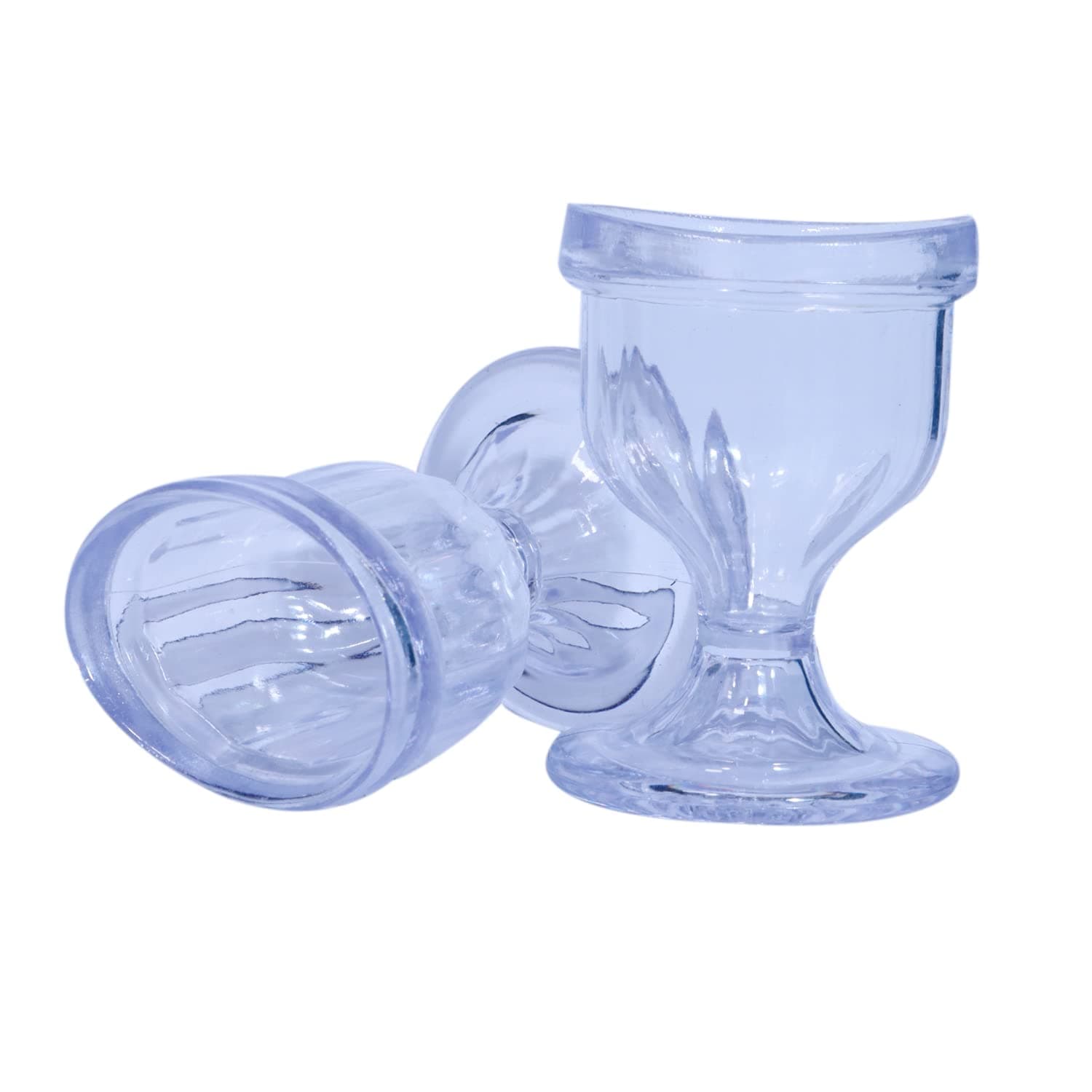 AYUSHYA HEALTH Transparent Eye Wash Cups with Storage Container- Eye Shaped Rim for Eye Rinse, Cleansing, Remove Dust, Makeup & Irritants- Set of 2
