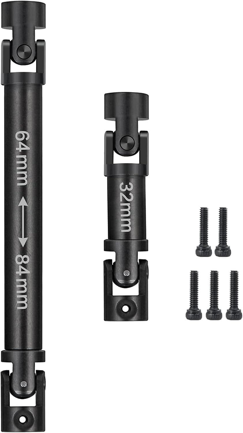 Que-T 1 Pair Metal Hard Steel Drive Shafts Driveshafts for Axial AXI90081 SCX24 Deadbolt 1/24 RC Car