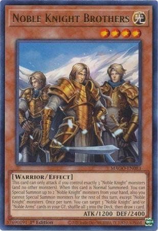 Noble Knight Brothers - MAGO-EN083 - Gold Rare - 1st Edition