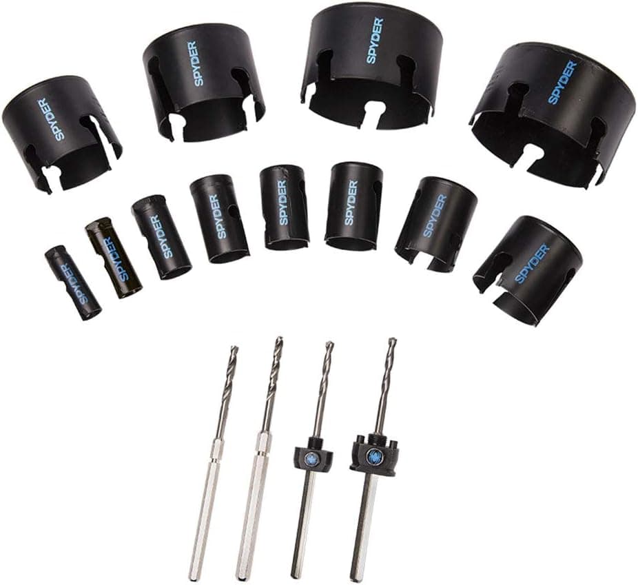 Spyder 600807 Tungsten Carbide Tipped Rapid Core Eject Maintenance Hole Saw Kit, 16-Piece