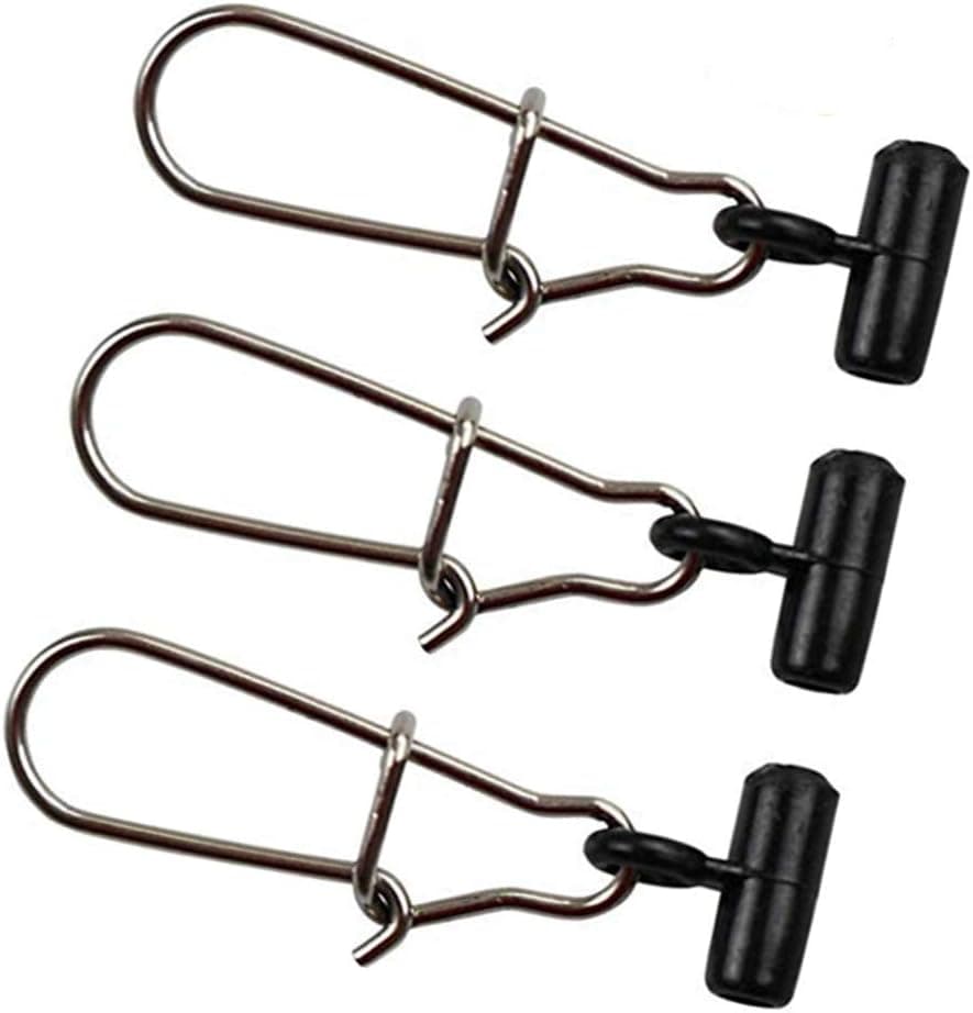 Persei 25pcs Fishing Line Sinker Slide with Duo-Lock Snap High-Strength Sinker Slider Stainless Steel Snap Kit