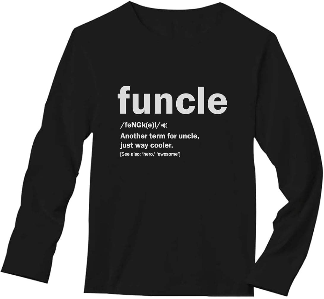 Uncle Shirt Novelty Gifts from Nephew Niece Funcle Definition Shirts for Men