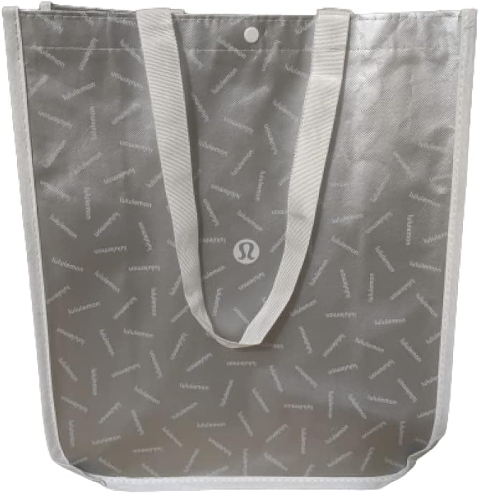 LULULEMON NEW SHOPPING GYM TOTE BAG YOGA -Large Bag-(Silver/White)