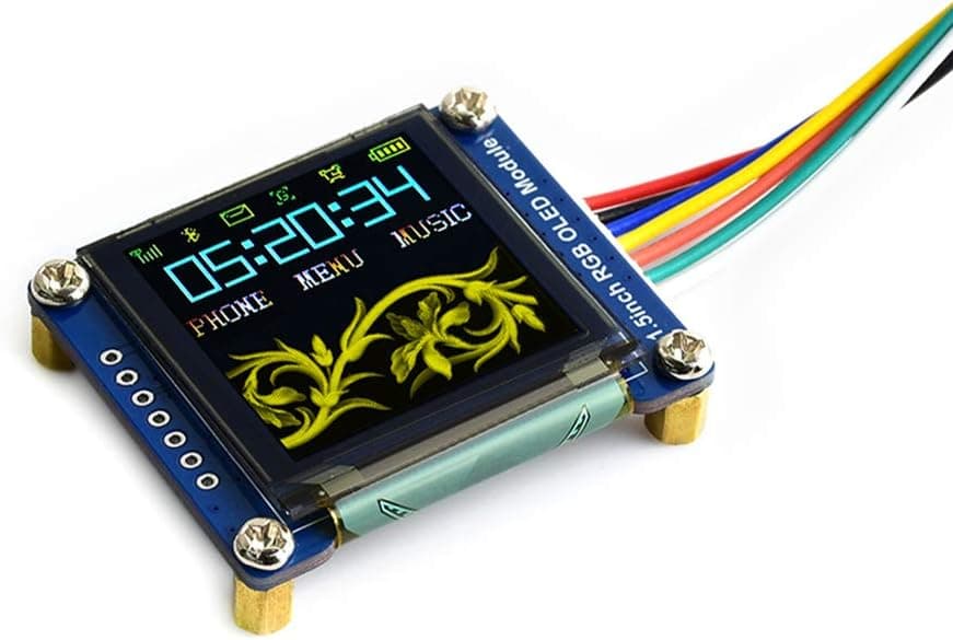 Stemedu Diymall 1.5inch RGB OLED Display Module Driver SSD1351 128X128 SPI I2C IIC Interface for Arduino Raspberry Pi STM32 3.3V-5V 16-bit High Color