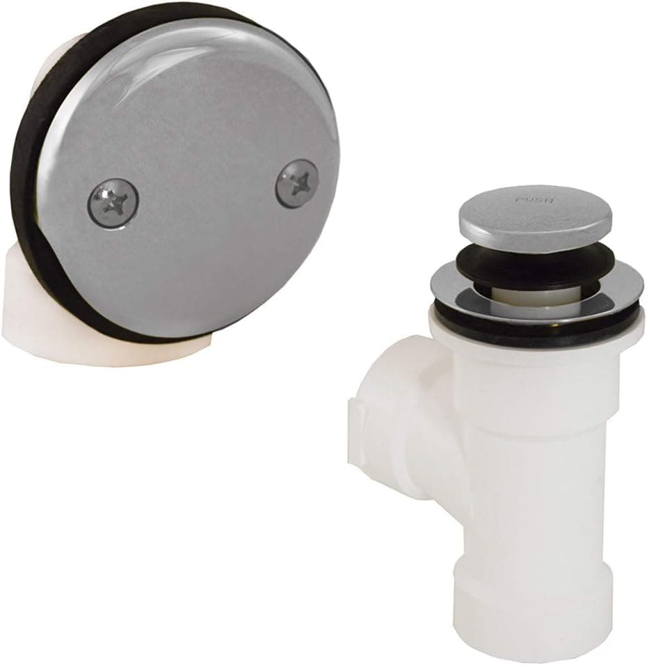 Jones Stephens B07103 Chrome Plated Two-Hole Touch Bath, Direct Half T-Waste PVC 1/2 KIT W/CP Toe POP