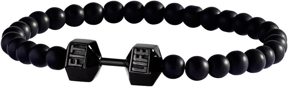 FitLife Fashion Dumbbell Bracelet Stainless Steel Fitness Motivation