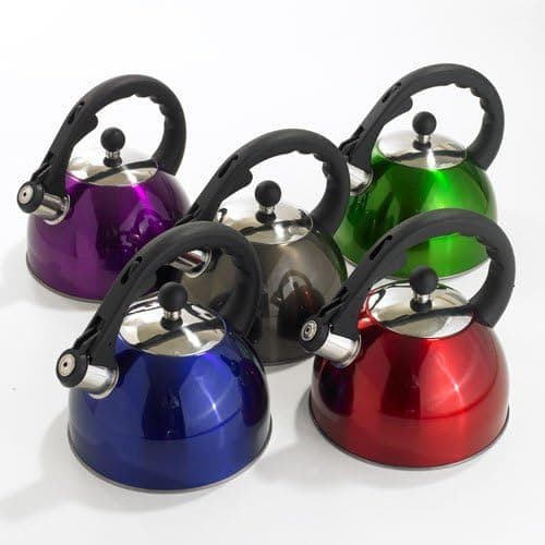 Whistling Tea Kettle in Metallic Red