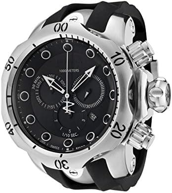 Invicta Men's 1404 Reserve Chronograph Black Dial Black Polyurethane Watch