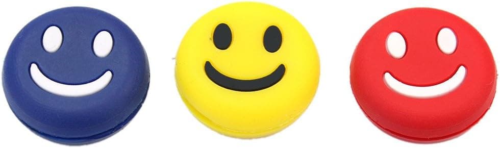 3Pcs Silicone Rubber Smile Smiling Face Shock Vibration Dampener Absorber for Sports Tennis Racquet Racket