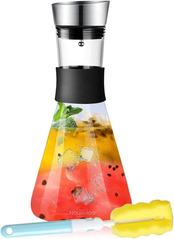 Houselog Fruit Infuser Water Bottle,Drinking Water Bottles 32 oz for Outdoor Sport(Long+Black)