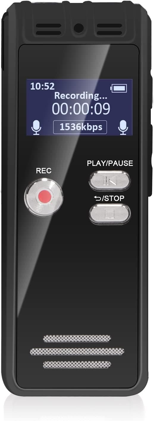 16GB Digital Voice Recorder: Small Voice Activated Recording Device with Playback | Password, Pocket Audio Tape Recorder Portable Dictaphone for Lecture Meeting Interview