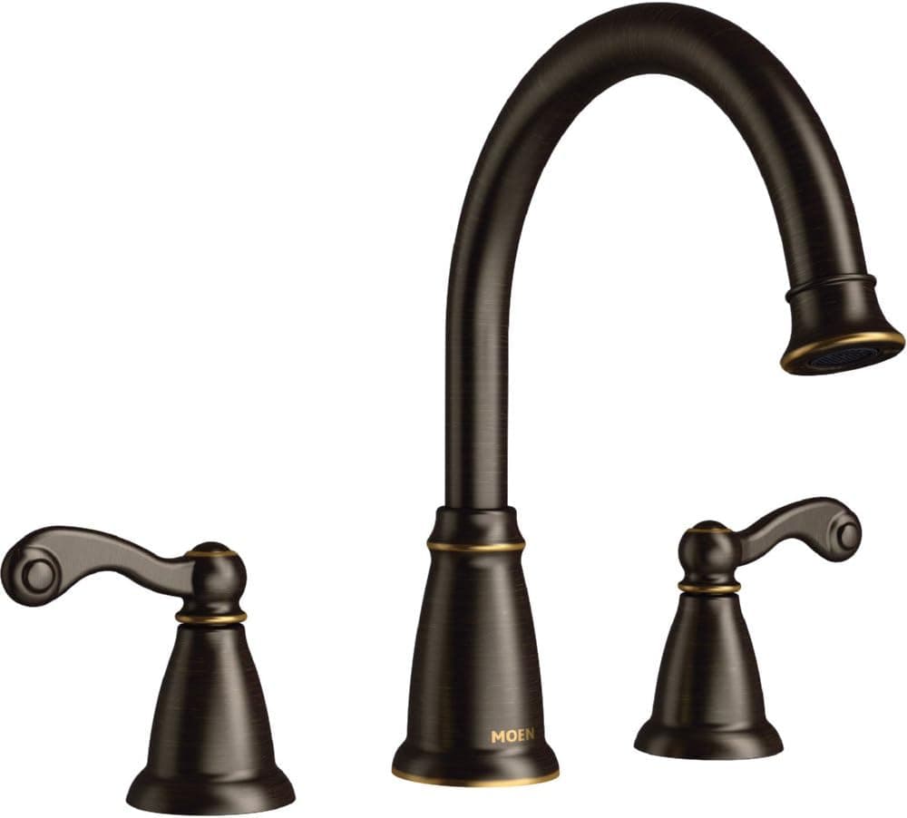 Moen T624BRB Traditional Mediterranean Bronze Two-Handle Roman tub Faucet