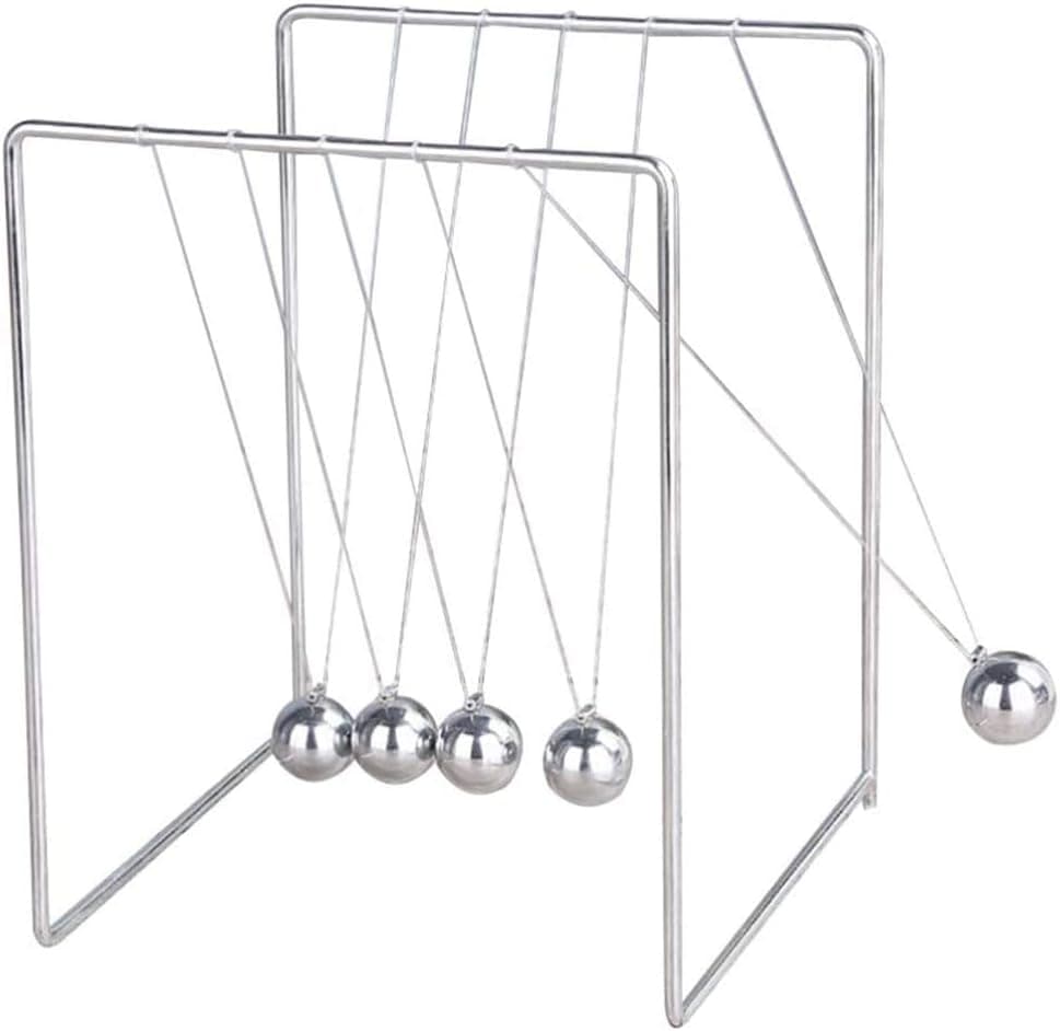 AIXICWXI Newton's Cradle Balance Ball Unique Stainless Steel Frame Newton's Cradle Metal Pendulum Balls Physics Science Ornaments Smart Toys for Desk Home Decoration