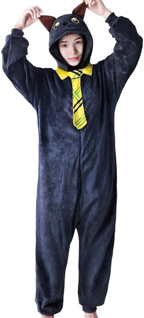 Lifeye Adult Black Cat Pajamas Animal Cosplay Costume