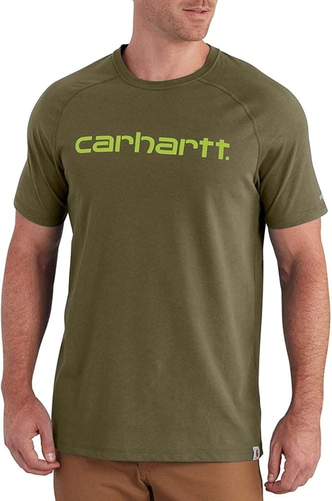 Carhartt Men's Big and Tall Force Cotton Delmont Graphic Short Sleeve T Shirt (Regular and Big & Tall Sizes)