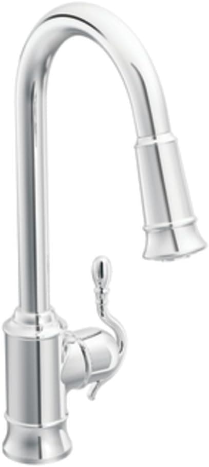 Moen S7208C Woodmere One-Handle High Arc Pulldown Kitchen Faucet Featuring Reflex, Chrome