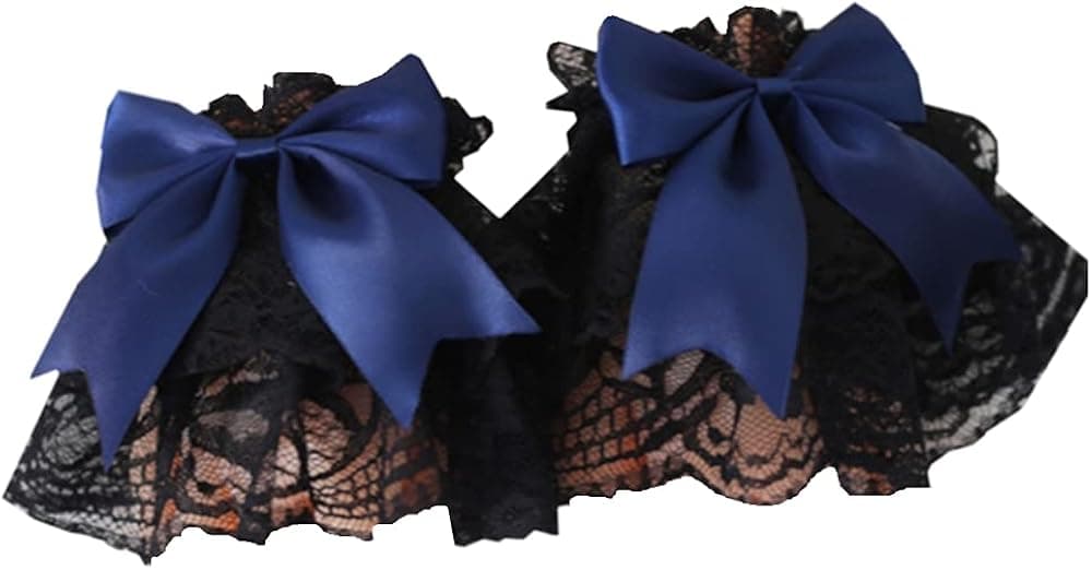 March9 Women Lace Cuffs Gothic Wrist Cuffs Halloween Detachable Fake Sleeve Cuffs Fake Bracelet Sleeve Cuffs for Costume