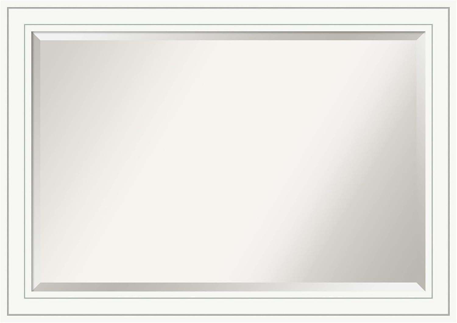 Amanti Art Vanity Wood Framed Bathroom Mirror, Glass Size 36x24, Craftsman White
