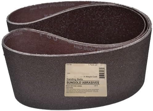 Sungold Abrasives 67664 Premium X-Weight Cloth Aluminum Oxide 80 Grit Edge Sander Belt (Pack of 2), 6" by 89"