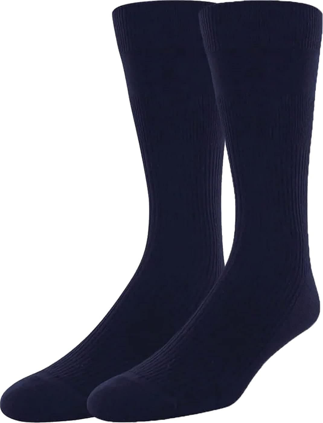 Florsheim Men's Non-Elastic Non-Binding Crew Dress Sock (2 Pairs)